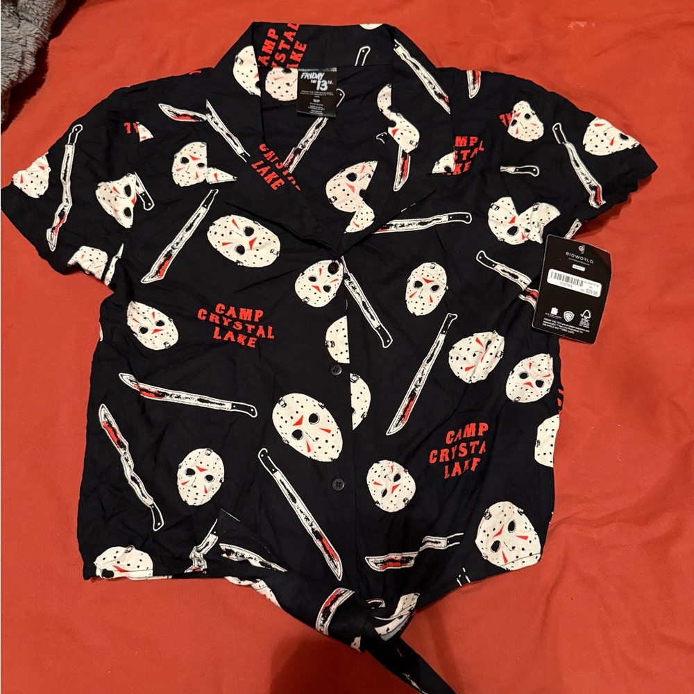 Friday the 13th button down top